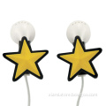 cheap sale yellow star shape silicone earphone Charms